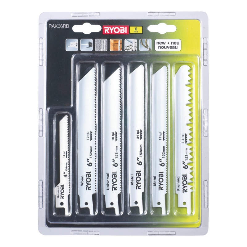 Ryobi RAK 06 RB - 6 ks sada plátků do šavlových pil