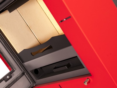 HS Flamingo Evenes červená - krbová kamna