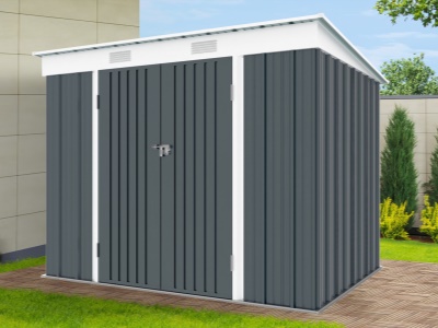 Riwall PRO RMSP 6x8 Anthracite - zahradní domek kovový 2,4 x 1,8 m s pultovou střechou antracit