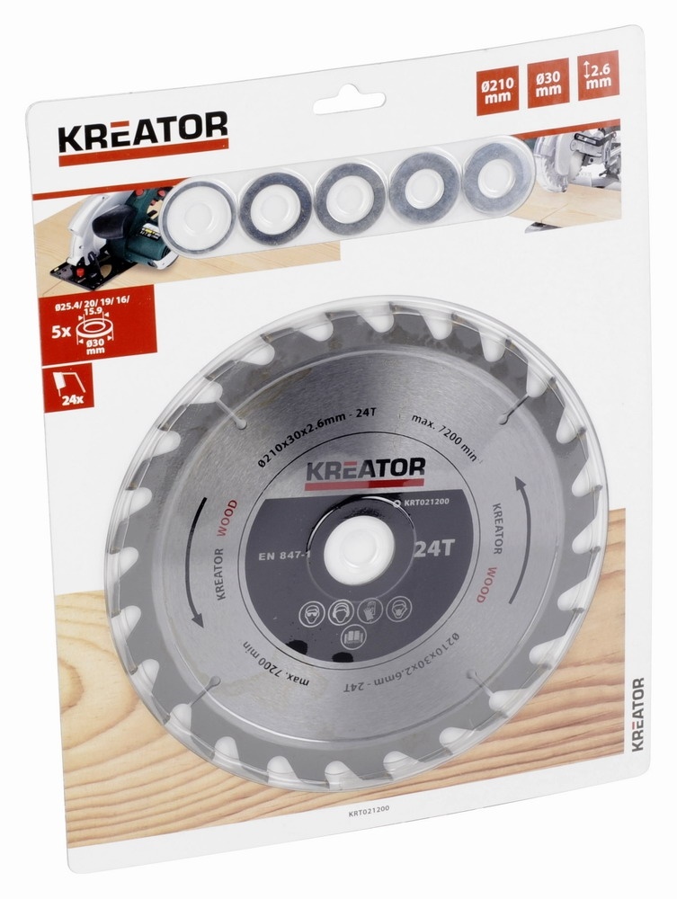 KRT021200 - Pilový kotouč na dřevo 210 mm, 24 Z