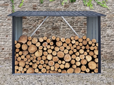 Riwall PRO RMWS 3x7 Anthracite - přístřešek na dřevo 2 x 1,5 m s pultovou střechou antracit