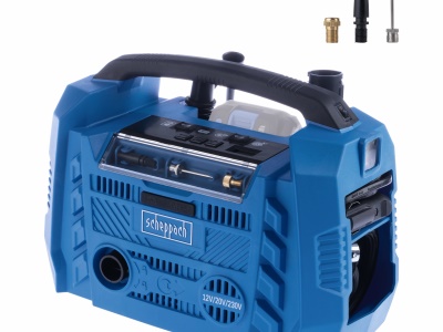 Scheppach Air Force 6 - hybridní kompresor (20 V IXES aku, 12 V, 230 V)