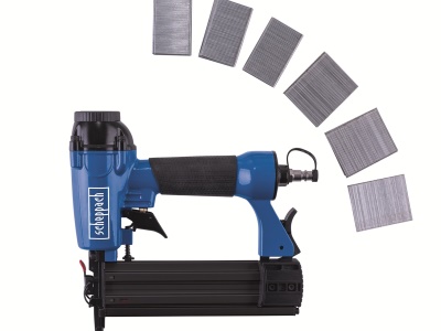 Scheppach 2 v 1 pneumatická sponkovačka/hřebíčkovačka