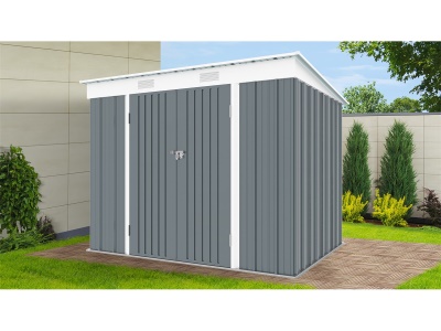 Riwall PRO RMSP 6x8 Anthracite - zahradní domek kovový 2,4 x 1,8 m s pultovou střechou antracit