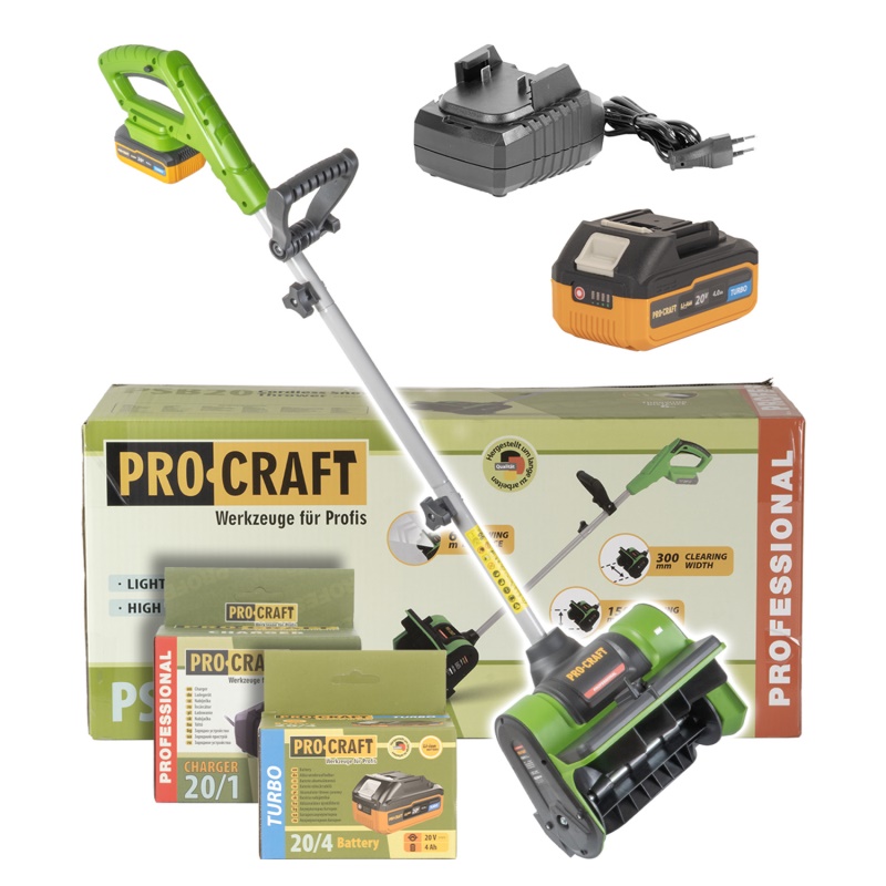 Aku sněhová fréza Procraft PSB20 s baterií a nabíječkou