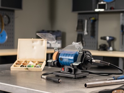 Scheppach HG 35 - dvoukotoučová bruska/leštička se systémem Flexidrive