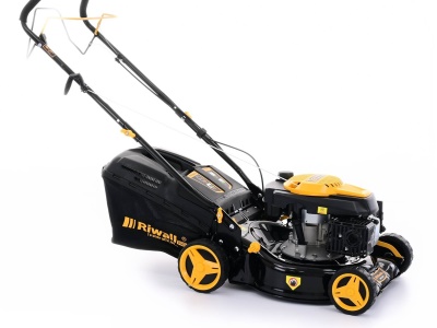 Riwall PRO RPM 4235 - Multifunkční travní sekačka 3 v 1 s benzinovým motorem a pojezdem