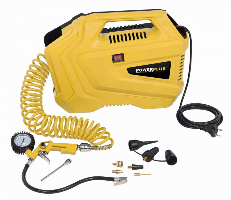 POWX1706 - Kompresor 1100W  plus  11 ks přísl. bezolejový