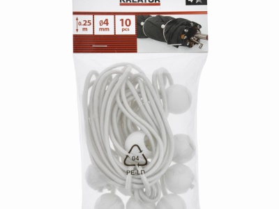 KRTH40906 - Upínací gumy s kuličkou 4mm, 25cm 10ks