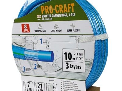 Modrá zahradní hadice Procraft PR-3KGH1310 3 vrstvy, 1/2" 10m