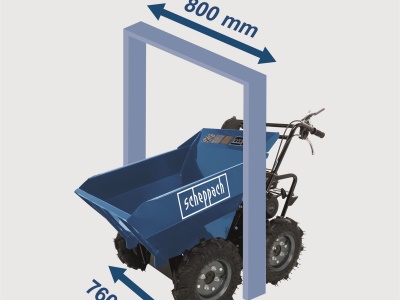 Scheppach DP 3000 - kolový přepravník 4x4 s nosností 300 kg a mechanickým sklápěním korby