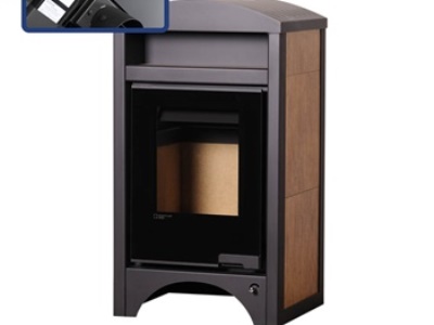 HS Flamingo BARMA 11/7 Ořech ER - teplovodní krbová kamna s 7 kW výměníkem a el. regulací