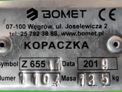 Jednořádkový vyorávač vibrační zadní BOMET URSA - Z 655/1