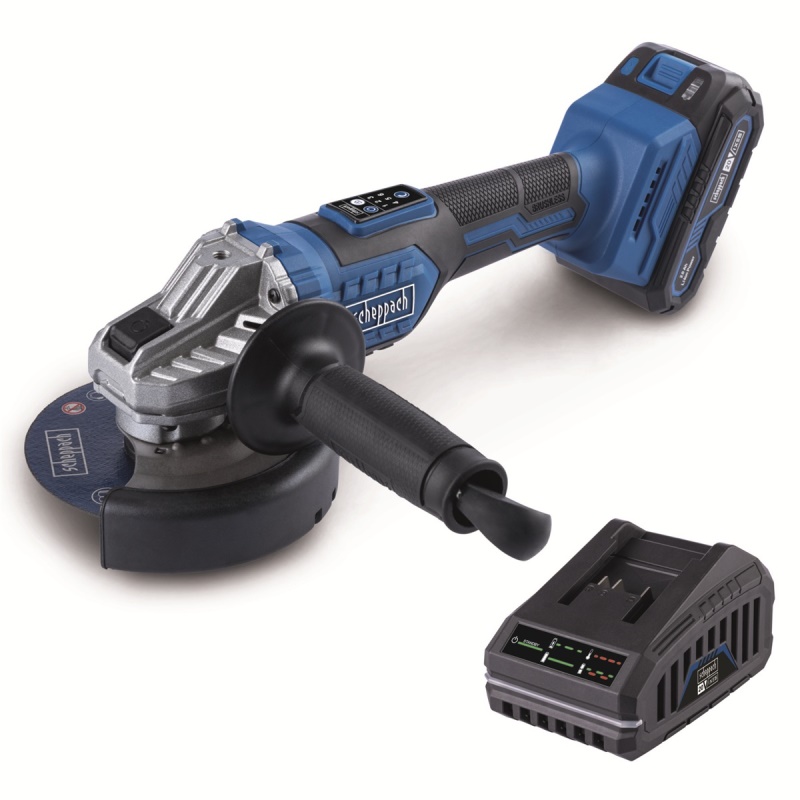 Scheppach BC-AG125-X-SET S - 20 V IXES aku úhlová bruska + 2Ah baterie + nabíječka 2,4 A