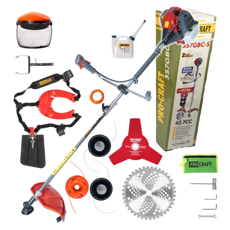 Benzínový křovinořez Procraft 357GBC-S s dělitelnou hřídelí