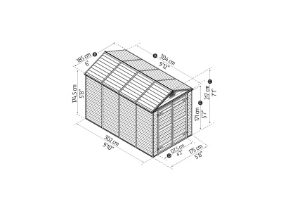 Palram - Canopia Skylight 6x10 hnědý - zahradní domek