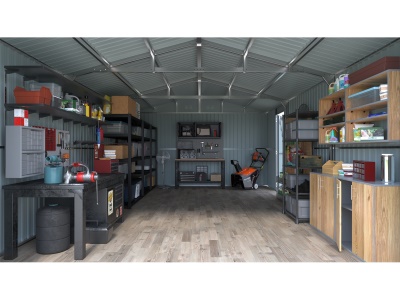 Riwall PRO RMCG 20x13 Anthracite - kovová garáž 3,8 x 6 m se sedlovou střechou Antracit