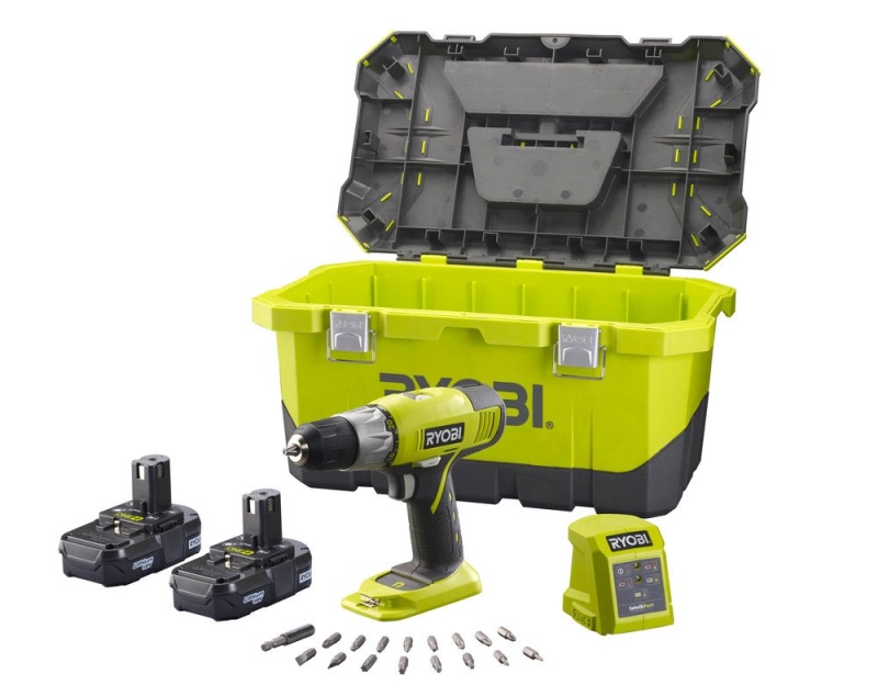 Ryobi R18DDP-LL13T - 18 V 2-rychlostní vrtačka s aku motorem  