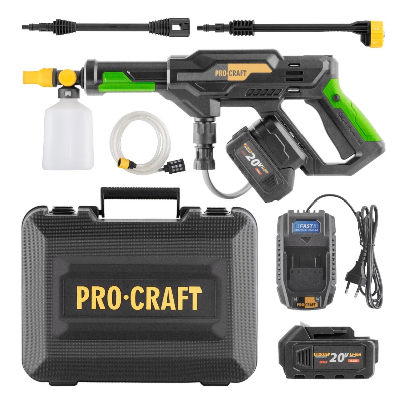 Sada aku tlaková myčka Procraft CW20 + baterie 20/4 a nabíječka 20/1