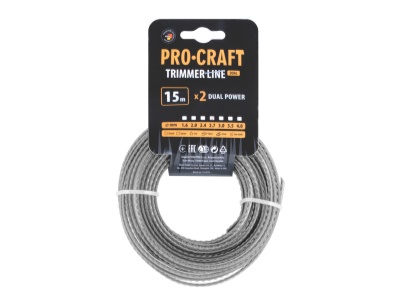 Struna žací (2.7mm) (s výztuhou) (15m) ozubená PROCRAFT KD/J-2.7/15