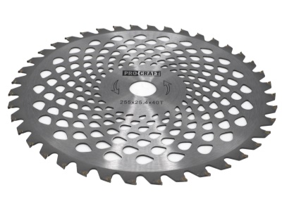 Nůž křovinořezu (kotouč) (D255*25.4) 40T karbid wolframu PROCRAFT