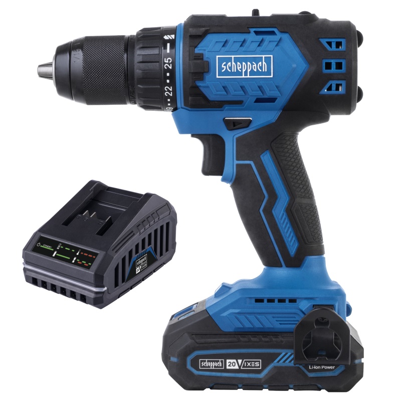 Scheppach BC-DD60-X-SET S - 20 V IXES aku vrtací šroubovák + 2Ah baterie + nabíječka 2,4 A