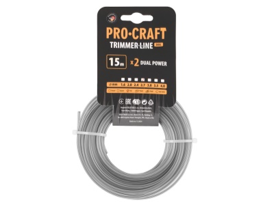 Struna žací (s výztuhou) (2.7mm) (15m) hvězda PROCRAFT ZI/J-2.7/15