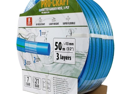 Modrá zahradní hadice Procraft PR-3KGH1350 3 vrstvy, 1/2" 50m