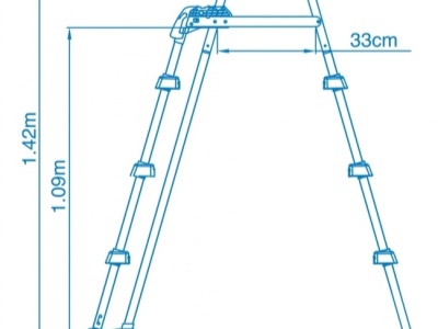 Schůdky k bazénům výška 0,91/1,07 m - bezpečnostní