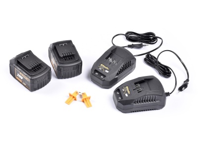 Riwall PRO RALM 3820 SET - akumulátorová sekačka 2x20 V + 2x 4 Ah baterie + 2x nabíječka 2,4 A