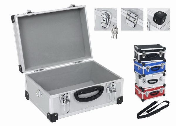 PRM10106B - Hliníkový kufr se zámky 320x230x155 mm černý