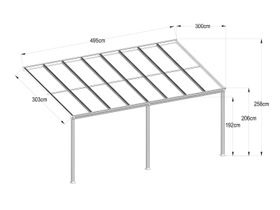 Riwall PRO RMPP 16 x 10 Anthracite - hliníková pergola ( 5 x 3 m )
