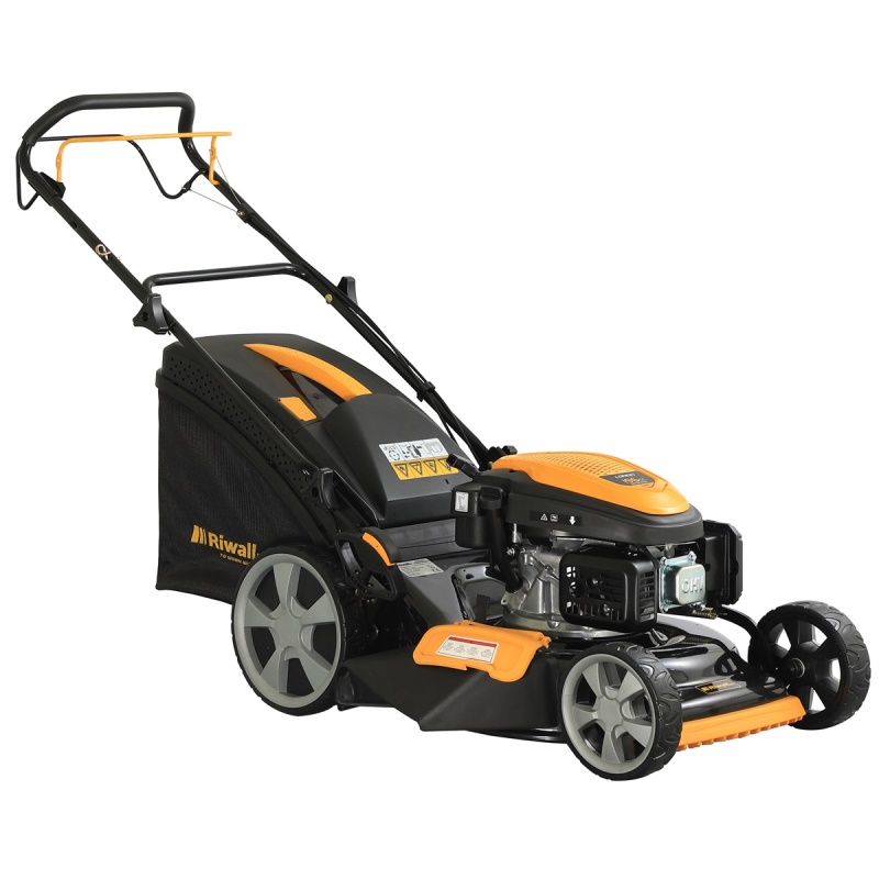 Riwall PRO RPM 4640 PRO - Multifunkční travní sekačka 4 v 1 s benzinovým motorem a pojezdem